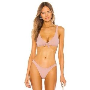 Vitamin A Ribber Bikini Set in Ballet XS - S